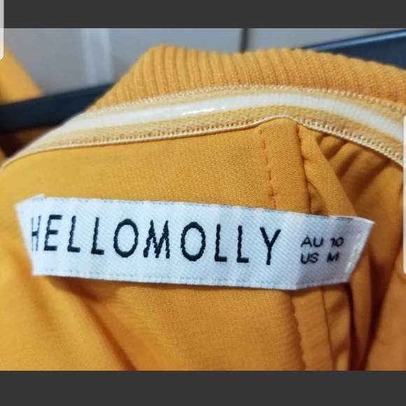 EUC Hello Molly Ruffle off the Shoulder Orange Pencil Dress Size Medium 🔥🔥🔥 - Picture 7 of 13